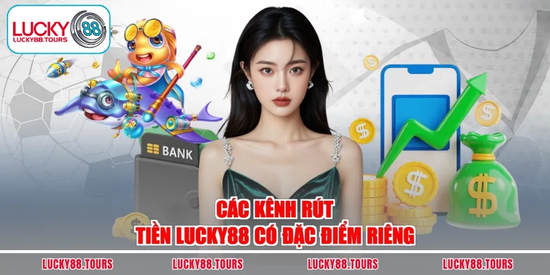 Các kênh rút tiền LUCKY88 có đặc điểm riêng